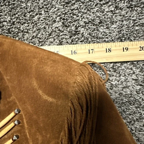 Cripple Creek Golden Tan Suede Leather Fringe Jacket Size Small Western - Picture 8 of 10